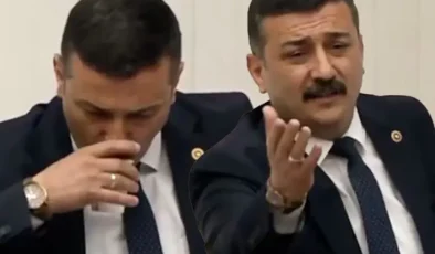 Meclis kürsüsünde su içti,